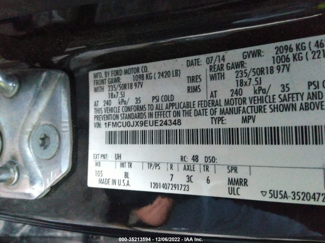 Ford Escape Titanium 2014 1FMCU0JX9EUE24348 Image 9