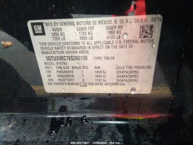 3GTU2VEC7EG380100 GMC Sierra 1500 Slt
