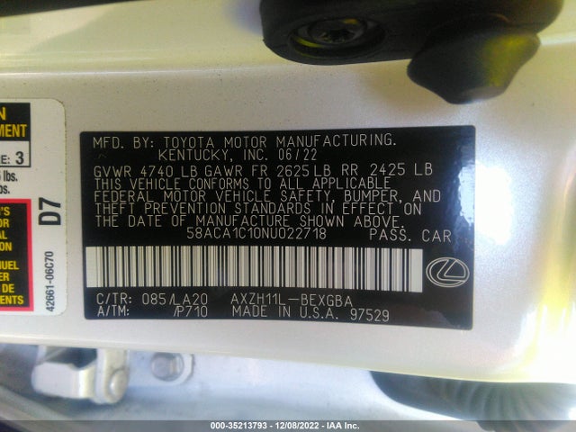 Lexus Es Es 300h 2022 58ACA1C10NU022718 Image 9