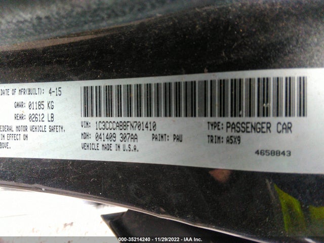 Chrysler 200 Limited 2015 1C3CCCAB8FN701410 Image 9