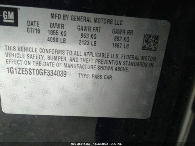 Chevrolet MALIBU LT 2016 1G1ZE5ST0GF334039 Image 11
