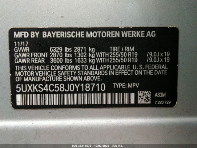 5UXKS4C58J0Y18710 BMW X5 Xdrive35d