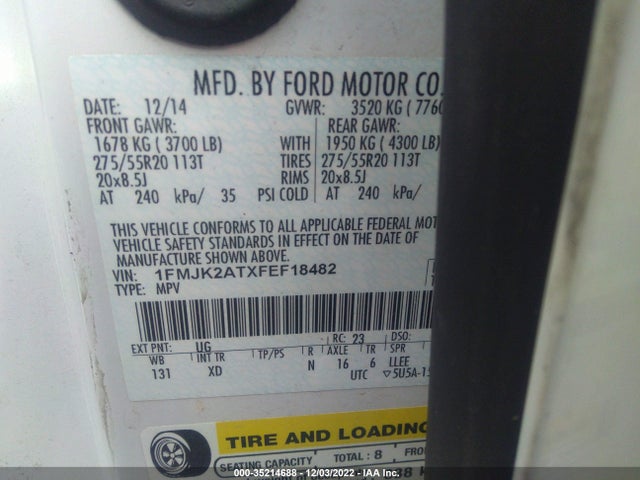 2015 Ford Expedition, VIN: 1FMJK2ATXFEF18482