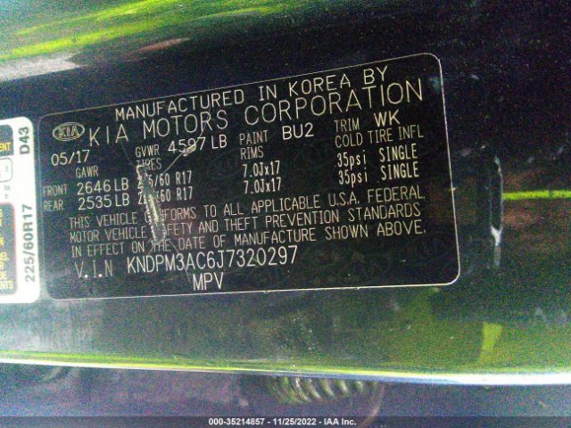 KNDPM3AC6J7320297 KIA Sportage Lx