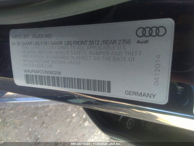 2018 Audi A6, VIN: WAUF8AFC0JN080296