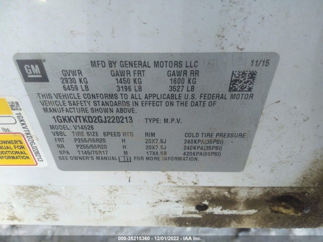 GMC Acadia Denali 2016 1GKKVTKD2GJ220213 Image 10