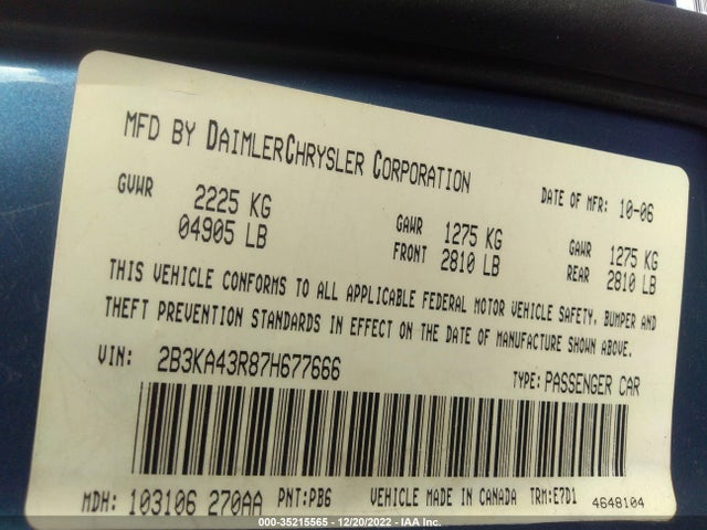 Dodge Charger 2007 2B3KA43R87H677666 Image 10