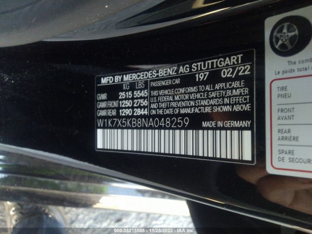 W1K7X5KB8NA048259 Mercedes-Benz Amg Gt Amg Gt 43