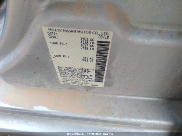2019 NISSAN ALTIMA 2.5 SV VIN: 1N4BL4DV0KC107960