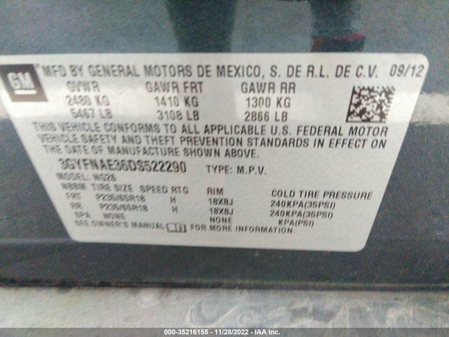 Cadillac SRX 2013 3GYFNAE36DS522290 Image 9