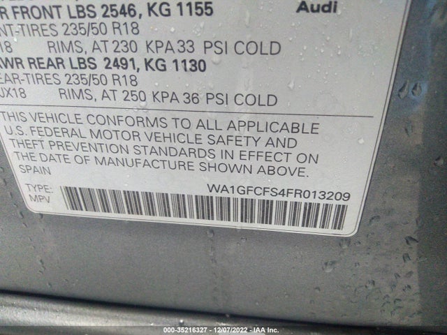 WA1GFCFS4FR013209 Audi Q3 2.0t Prestige
