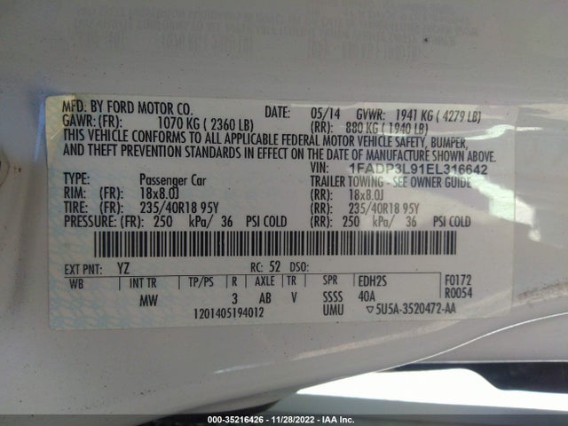 Ford FOCUS ST 2014 1FADP3L91EL316642 Image 10