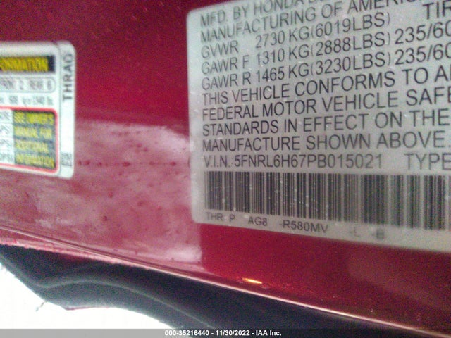 2023 Honda Odyssey, VIN: 5FNRL6H67PB015021