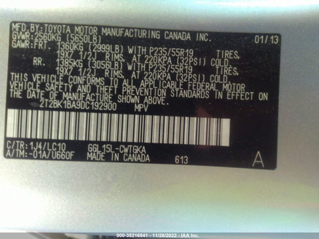 Lexus RX 350 2013 2T2BK1BA9DC192900 Image 14