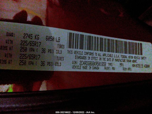 2C4RDGBG6KR501658 Dodge Grand Caravan Se