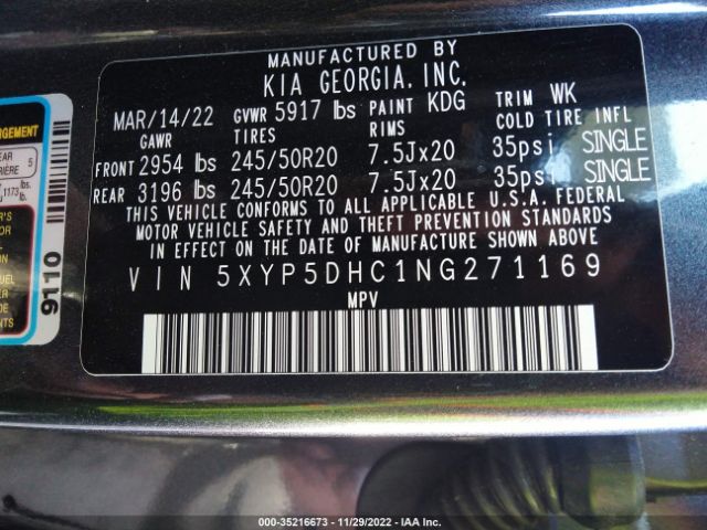 5XYP5DHC1NG271169 KIA Telluride Sx