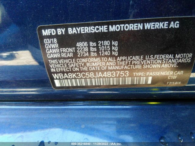 WBA8K3C58JA483753 BMW 3 Series 330i Xdrive