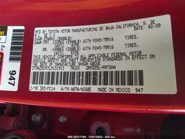 2020 Toyota Tacoma, VIN: 3TMAZ5CN7LM131913