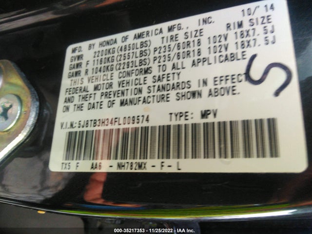 Acura RDX 2015 5J8TB3H34FL009574 Image 9