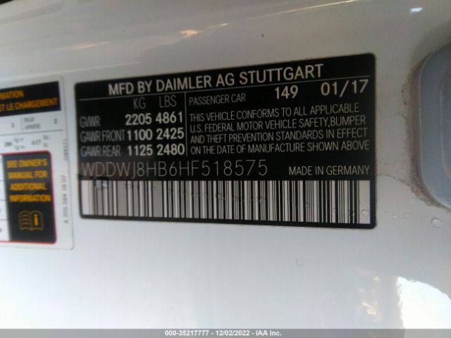 WDDWJ8HB6HF518575 Mercedes-Benz C-class Amg C 63 S