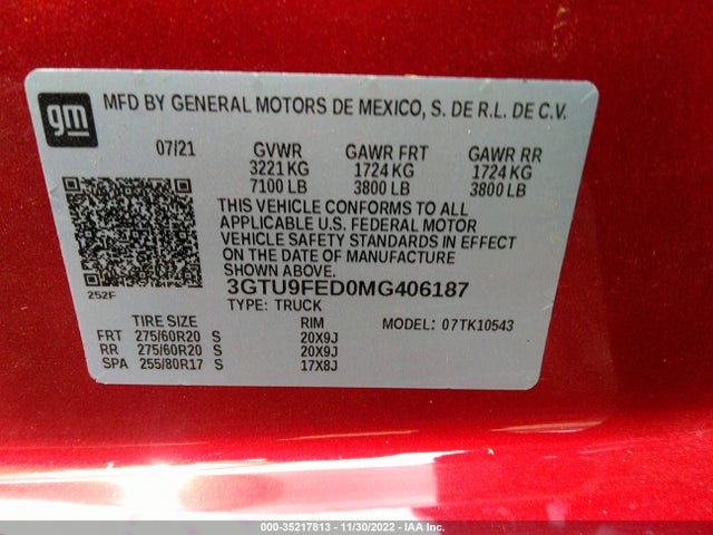 GMC Sierra 1500 Denali 2021 3GTU9FED0MG406187 Image 9