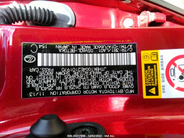 JTHBK1GG4E2101970 Lexus ES 350