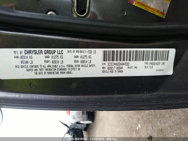 2013 CHRYSLER 300 VIN: 2C3CCAAG9DH644592