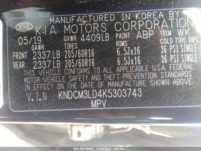 2019 Kia Niro, VIN: KNDCM3LD4K5303743