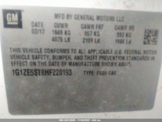 Chevrolet MALIBU LT 2017 1G1ZE5ST8HF220193 Image 10
