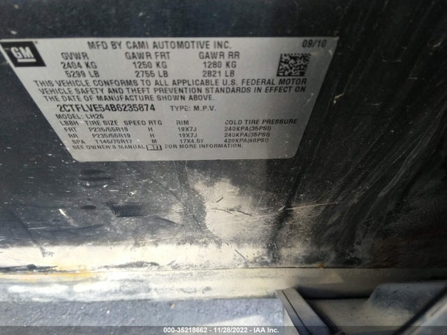 GMC Terrain 2011 2CTFLVE54B6235874 Image 10