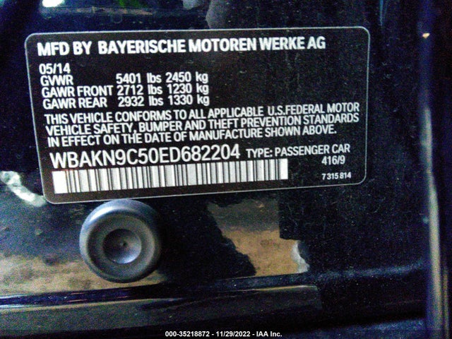 BMW 5 Series 550i 2014 WBAKN9C50ED682204 Image 9