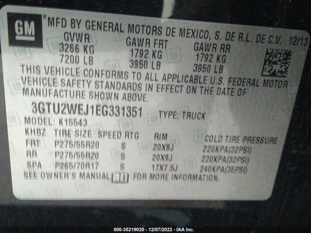 GMC Sierra 1500 Denali 2014 3GTU2WEJ1EG331351 Image 9