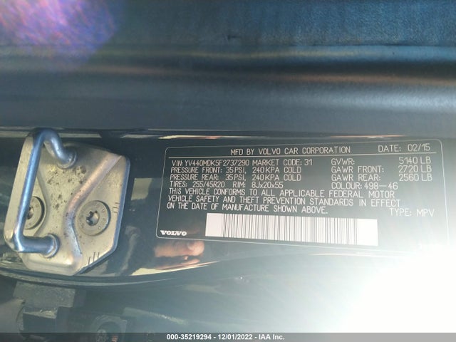2015 Volvo XC60, VIN: YV440MDK5F2737290