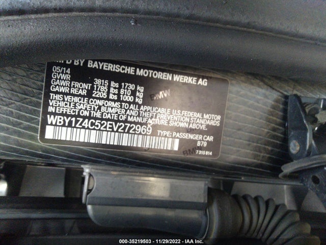 2014 BMW i3, VIN: WBY1Z4C52EV272969