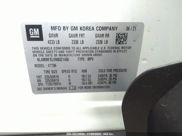 2022 BUICK ENCORE GX ESSENCE VIN: KL4MMFSL9NB021466