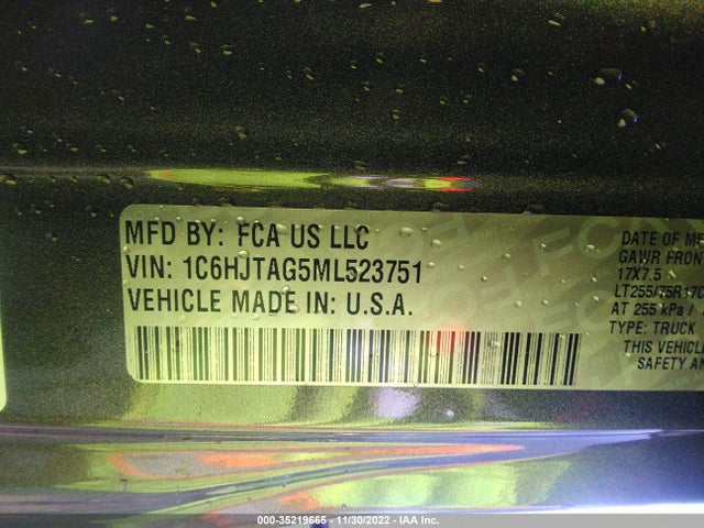 Jeep Gladiator Willys 2021 1C6HJTAG5ML523751 Image 10