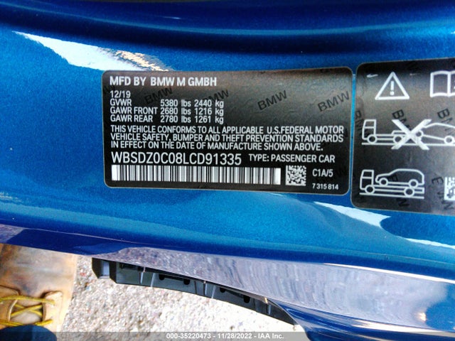 2020 BMW 8 Series, VIN: WBSDZ0C08LCD91335