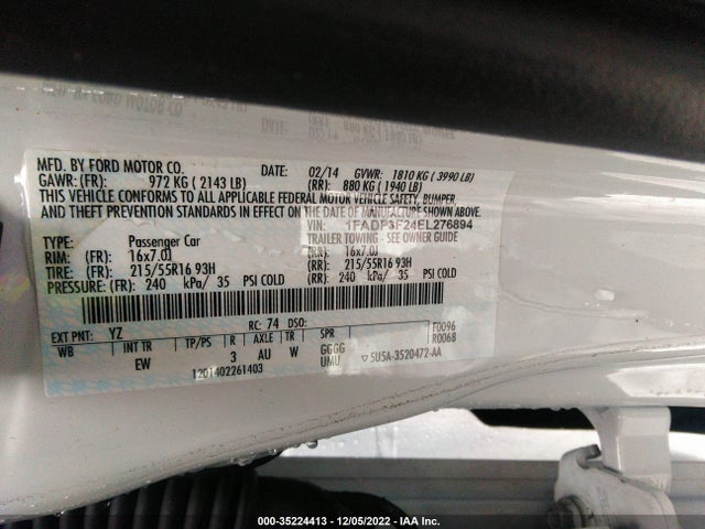 Ford 2014 2014 1FADP3F24EL276894 Image 21