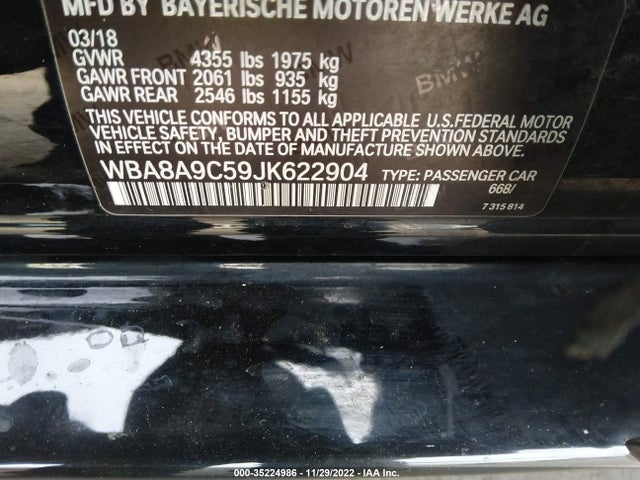 BMW 3 Series 320i 2018 WBA8A9C59JK622904 Image 10