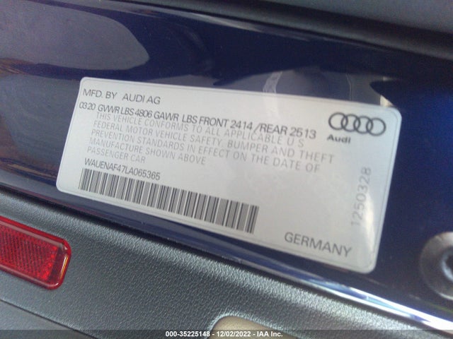 WAUENAF47LA065365 Audi A4 Premium Plus 45 Tfsi Quattro S Tronic