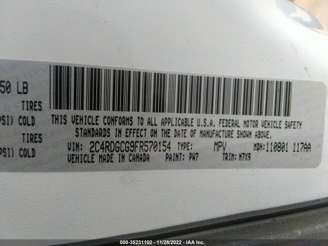 Dodge Grand Caravan Sxt 2015 2C4RDGCG9FR570154 Image 9