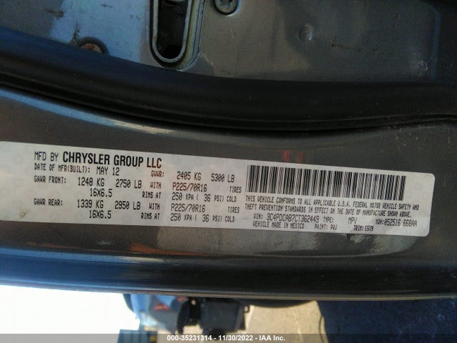 2012 DODGE JOURNEY AMERICAN VALUE PKG VIN: 3C4PDCAB7CT362449