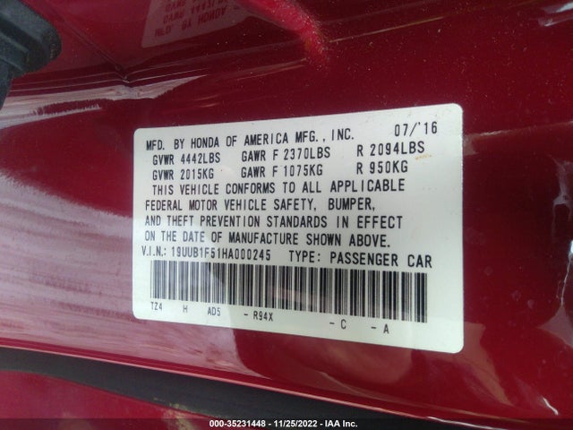 Acura TLX 2017 19UUB1F51HA000245 Image 9