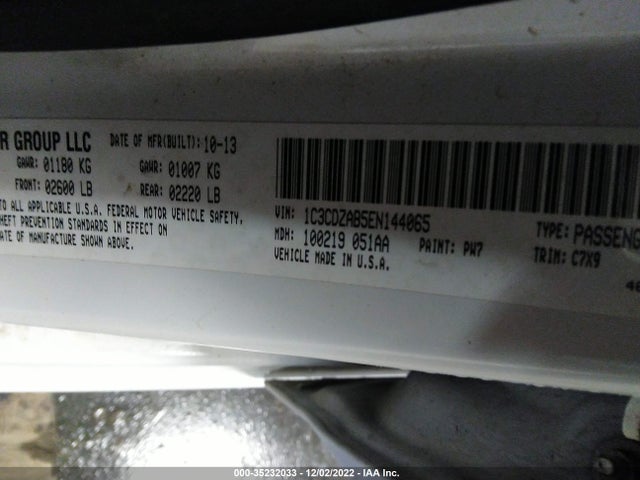 2014 DODGE AVENGER SE VIN: 1C3CDZAB5EN144065