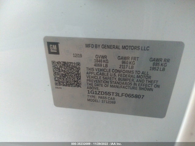 Chevrolet MALIBU LT 2020 1G1ZD5ST3LF065807 Image 10