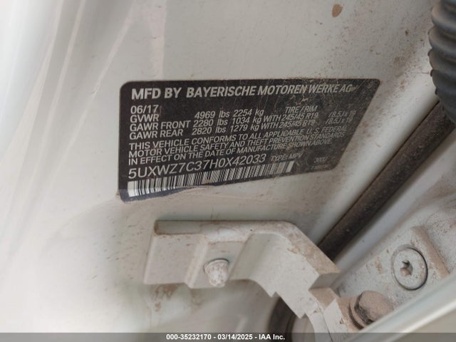 5UXWZ7C37H0X42033 BMW X3