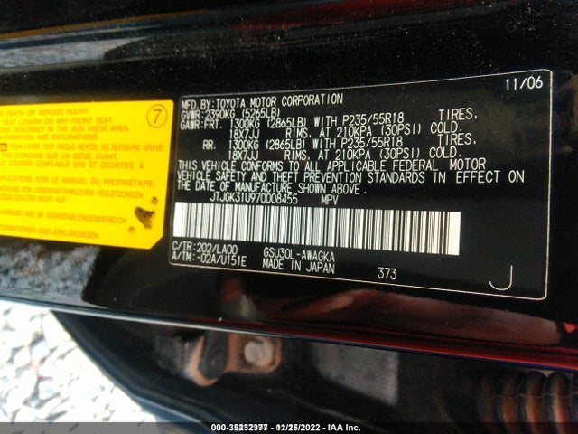JTJGK31U970008455 Lexus RX 350