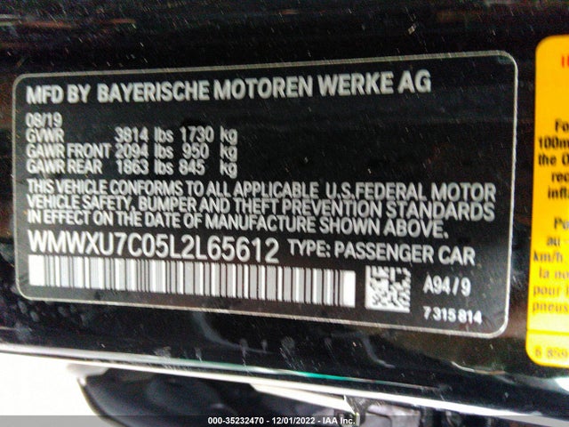 WMWXU7C05L2L65612 Mini HARDTOP 4 DOOR