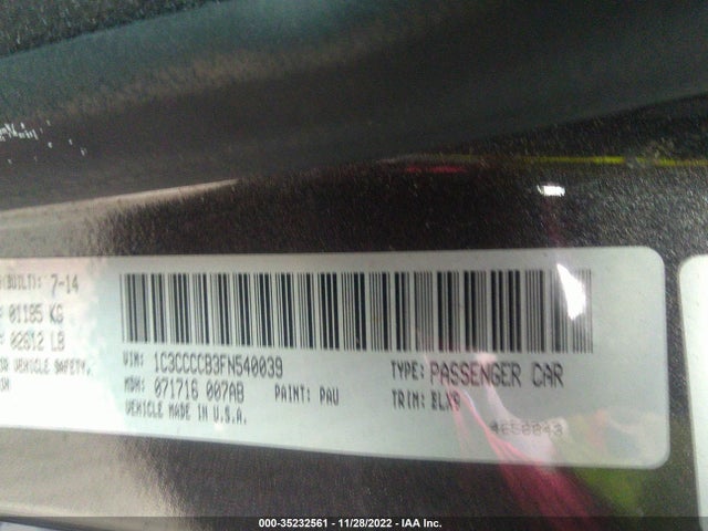 Chrysler 200 C 2015 1C3CCCCB3FN540039 Image 9
