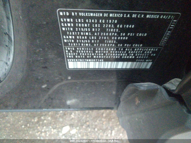 2022 Volkswagen Taos, VIN: 3VVCX7B27NM007145